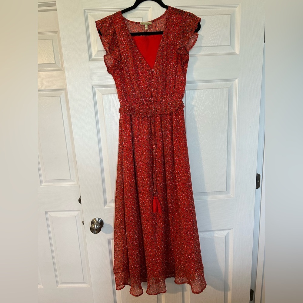 Red Floral Maxi Dress - Women